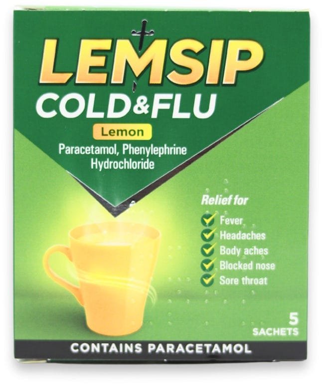 Lemsip Cold & Flu Lemon 5 Sachets