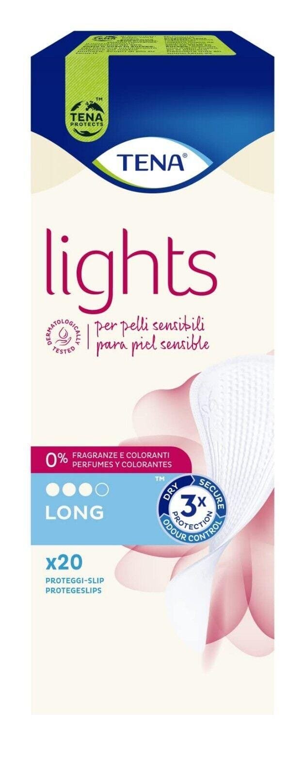 Tena Lights Long Pantyliner Pack of 20 x 6