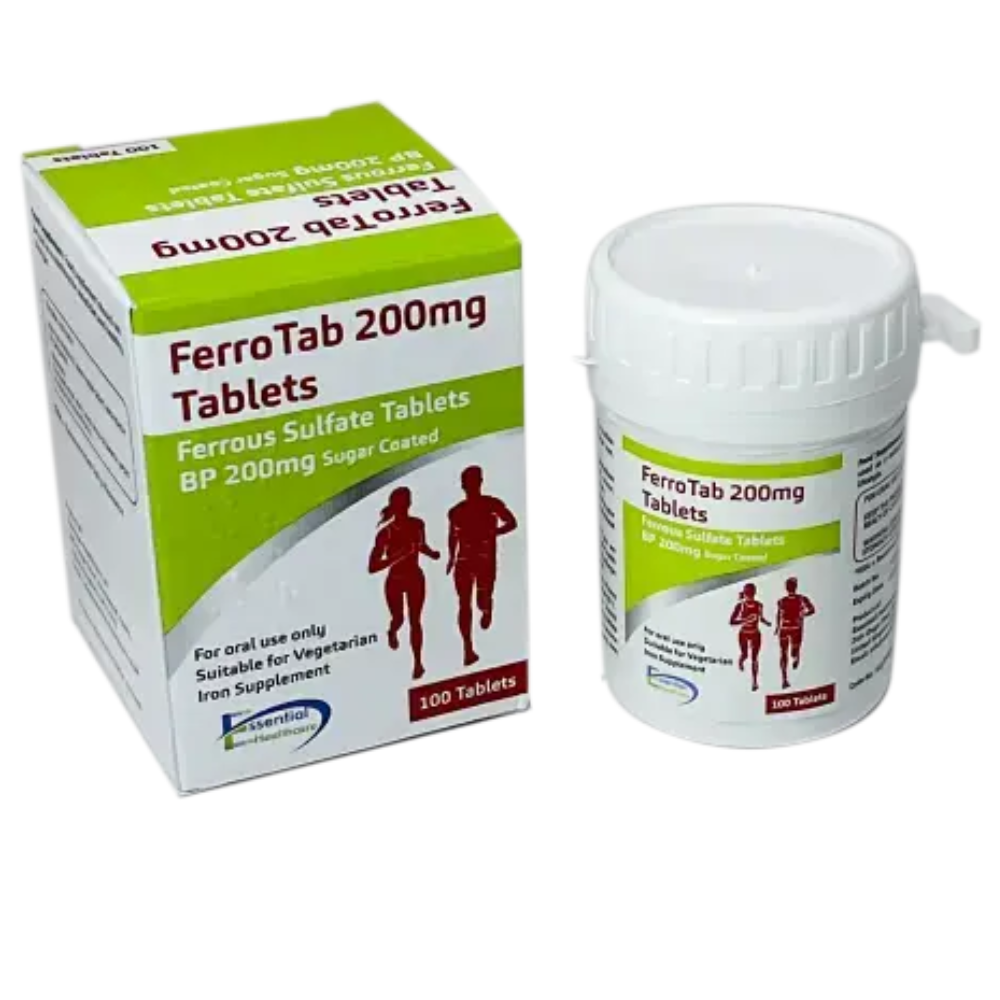 Ferrous Sulfate 200mg 100 Tablets - Ferrotab