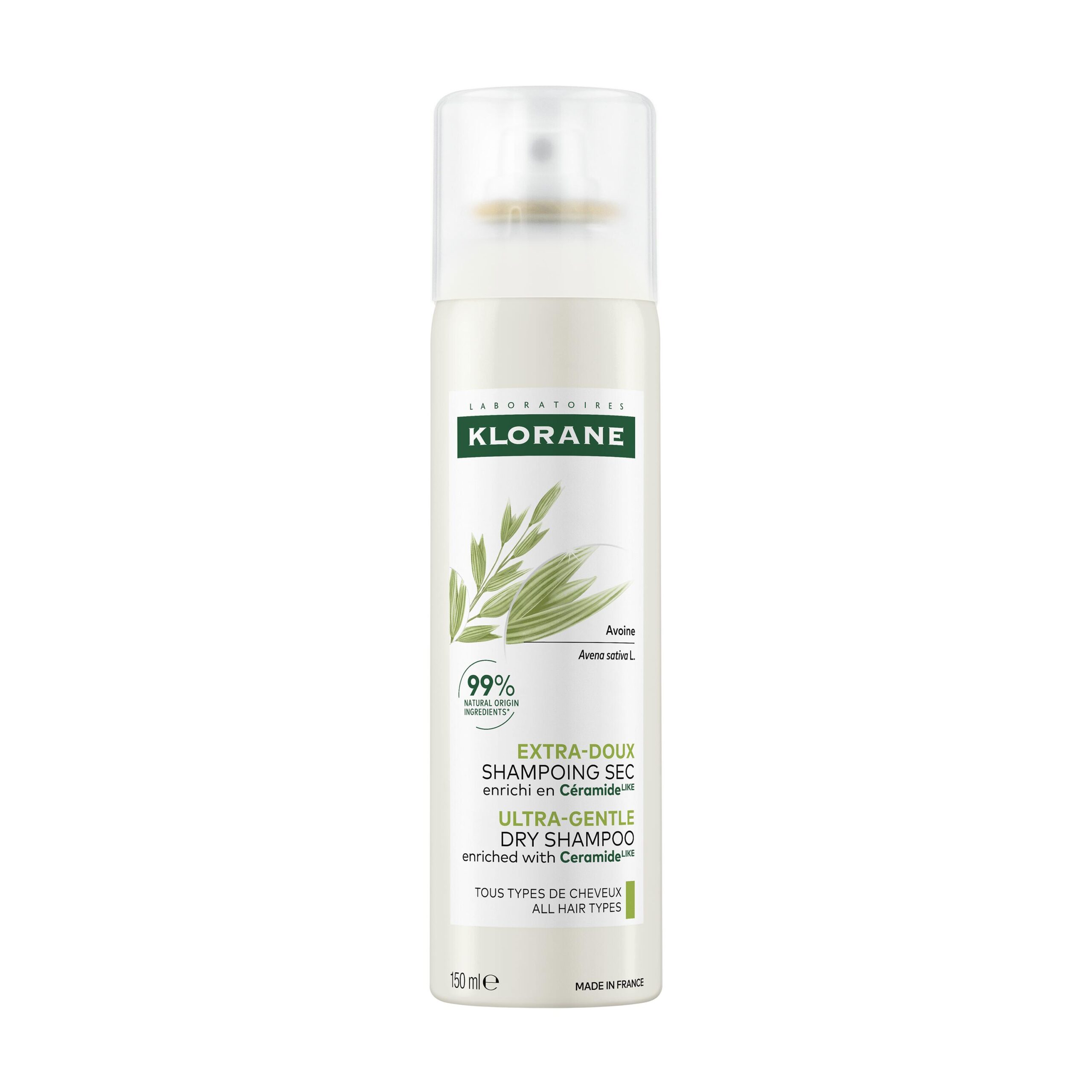 Klorane Extra-Gentle Dry Shampoo All Hair Types with Oat & Ceramide 150 ml